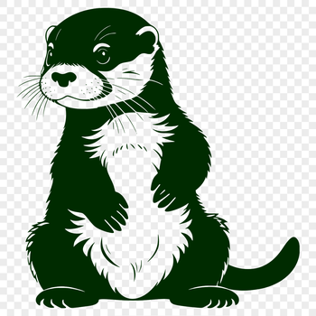 A digital illustration of a river otter in a neutral background.