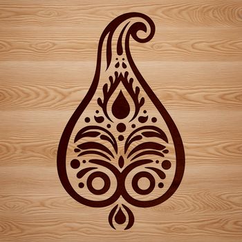 A detailed ornate paisley pattern design suitable for vector art.