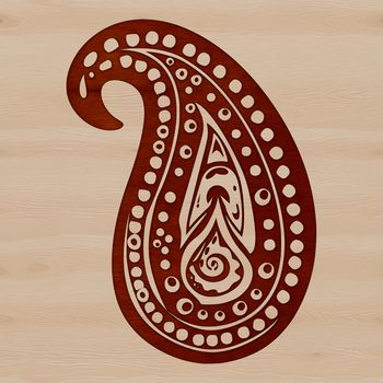 A stylized ornate paisley shape used for clip art and vector design projects.