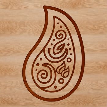 An SVG illustration of a classic paisley pattern featuring intricate details.