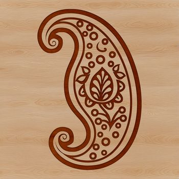 Ornate paisley shape designed as vector art.