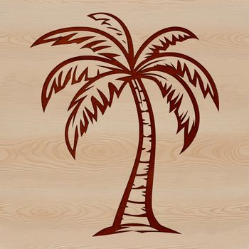 A stylized illustration of a palm tree with lush green leaves and a sturdy trunk, suitable for vector art designs.