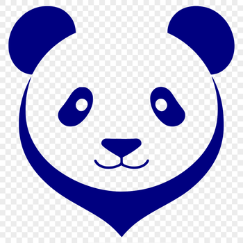 Vector illustration of a wild panda animal in a simple outline style.