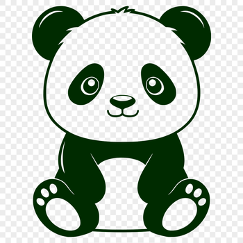An editable digital clip art design featuring a single panda animal.
