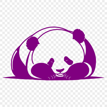 A illustration of a sleeping wild animal, specifically a panda, in vector format.