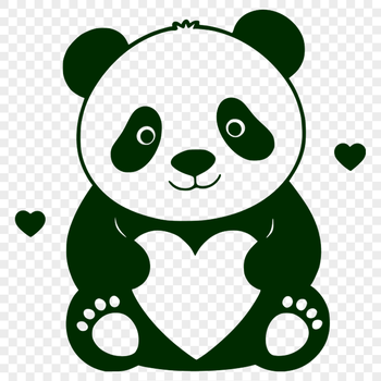 A simple vector illustration of a giant panda bear in its natural habitat.