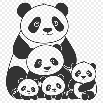A illustration of a giant panda, a wild animal native to China.