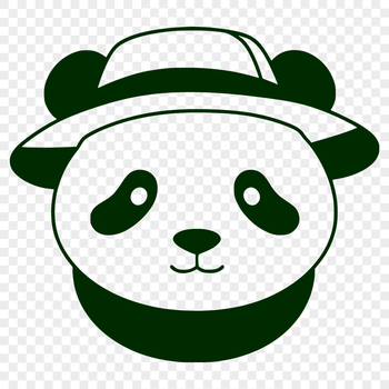 Black and white panda illustration in vector format