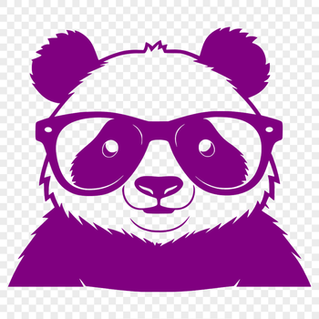 Panda wearing glasses in vector format.