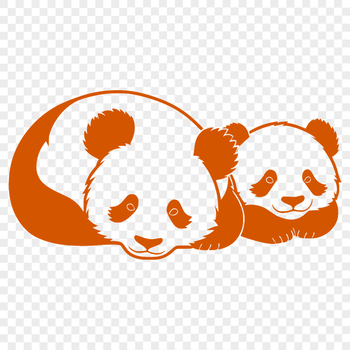 Vector illustration of a wild animal, a panda, in a simple design style.
