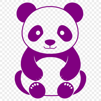 A high-resolution vector graphic image of a single panda animal.