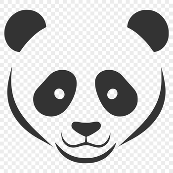 A detailed illustration of a panda in a simple line style.