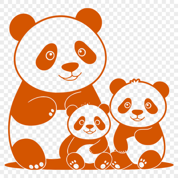 Close-up vector illustration of a cute panda bear in natural habitat