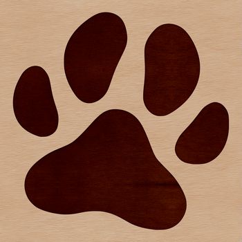 Paw silhouette as a scalable clip art illustration.