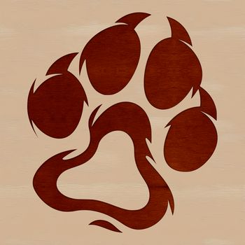 Vector graphic illustration of multiple paw prints with distinctive textures.