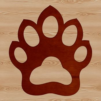 A detailed illustration of animal paw prints in various sizes and orientations.