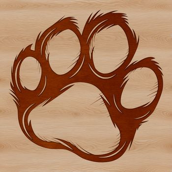 Vector illustration of an animal paw print in various sizes, ideal for crafting and design projects.
