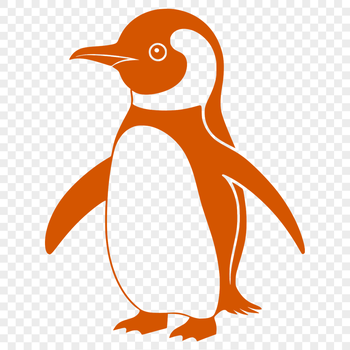 A simple vector illustration of a penguin in a neutral color palette, suitable for various designs.