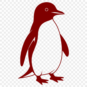 An outline of a penguin designed for cutting machines like Cricut or laser cutters.