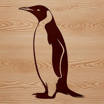 A digital illustration of a penguin in its natural habitat, depicted as a simple vector graphic.