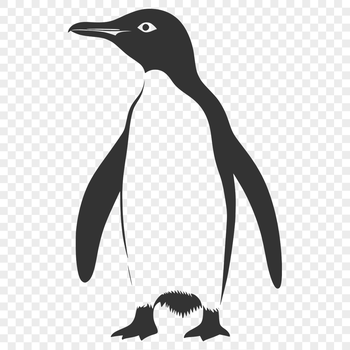 A free SVG penguin clip art design for digital projects and crafting.