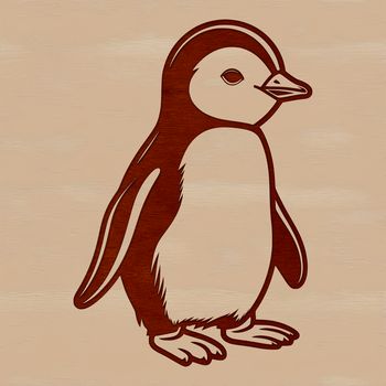 A single penguin waddling on the icy shore.