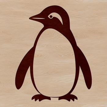 A vector illustration of a penguin waddling on its feet in a natural environment.