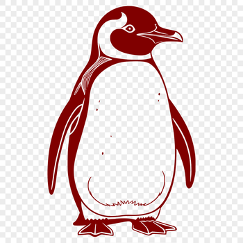A stylized illustration of a penguin, vector graphic for use in digital design projects.