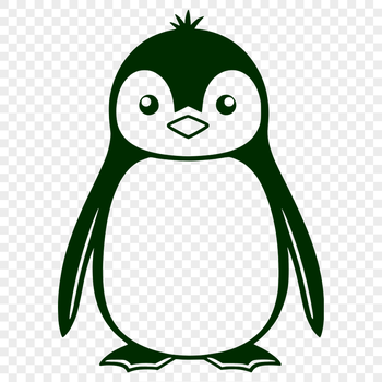 Illustrative representation of a penguin animal in vector format.