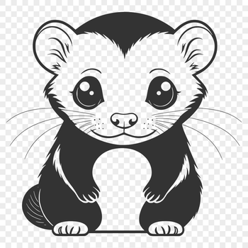 A digital vector illustration of a ferret, suitable for various uses such as cutting machine designs or web graphics.