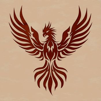 A detailed illustration of a mythical phoenix, suitable for vector art and cutting machine designs.