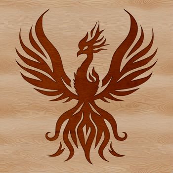 Mythical phoenix bird in vector format.