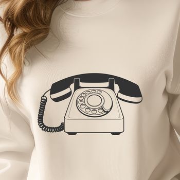 An illustration of a telephone with various design elements in vector format.