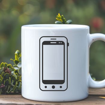 A close-up illustration of a smartphone's design, suitable for vector graphics and cutting machine projects.