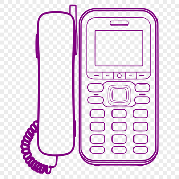 A digital representation of a telephone, suitable for vector art projects.