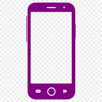 A 2D representation of a smartphone with sleek design and modern features.