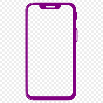 An SVG graphic representation of a contemporary cell phone with minimalist style lines.