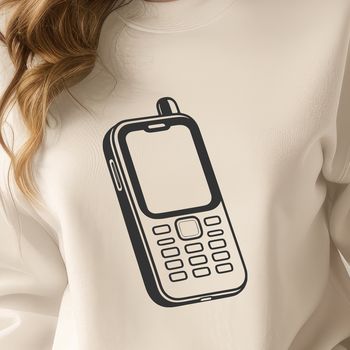 A digital illustration of a modern mobile phone in vector format.