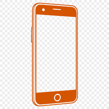 A high-resolution vector graphic of a modern mobile phone with sleek design and minimal details.