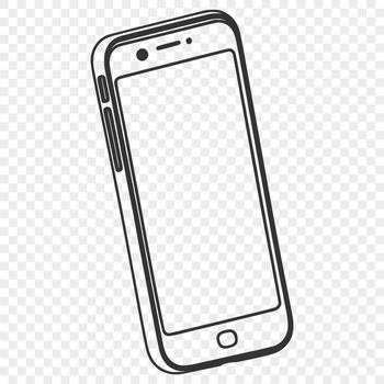 A digital representation of a modern cell phone in vector format.
