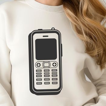 A digital illustration of a mobile phone, suitable for vector design and cutting machine applications.