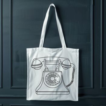 A vector graphic representation of a classic telephone with clean lines.