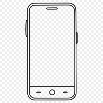 A vector illustration of a smartphone, suitable for digital and commercial use.