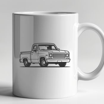 Illustrated graphic of a pickup truck for various design applications and editing in programs like Illustrator or Photoshop.