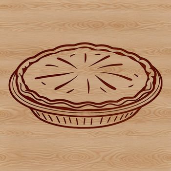 A traditional dessert-style pie with a flaky crust, perfect for personal or commercial use as a vector art design.