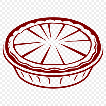 A digital illustration of a traditional dessert pie with a crust and filling.