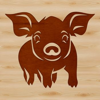 A standing farm animal, depicted as a young pig in a simple vector design.