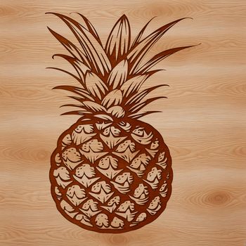 A high-quality illustration of a fresh pineapple on a white background.
