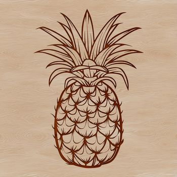 A stylized vector illustration of a pineapple fruit.