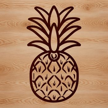 A simple line drawing illustration of a pineapple, suitable for various uses including graphic design and crafting.